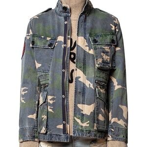 Zadig & Voltaire Kola Camo Print Military-Inspired Jacket